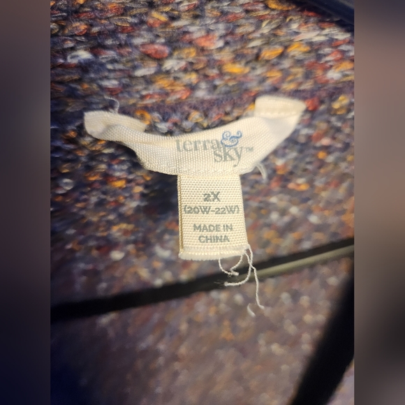 Terra & Sky, Long Open Purple Cardigan. - Picture 5 of 5